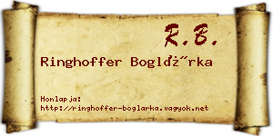 Ringhoffer Boglárka névjegykártya